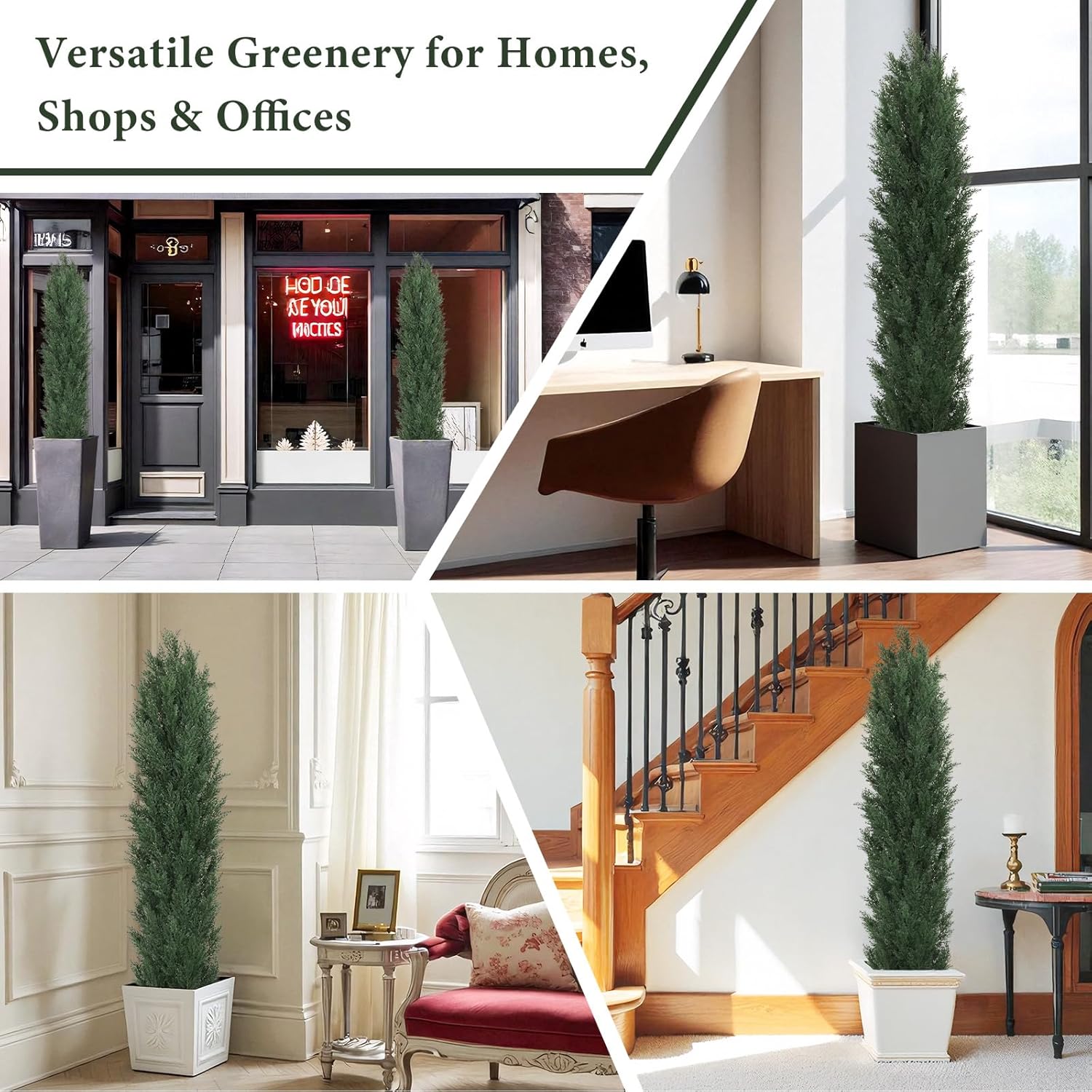 THE BLOOM TIMES 6ft Artificial Topiary Set of 2