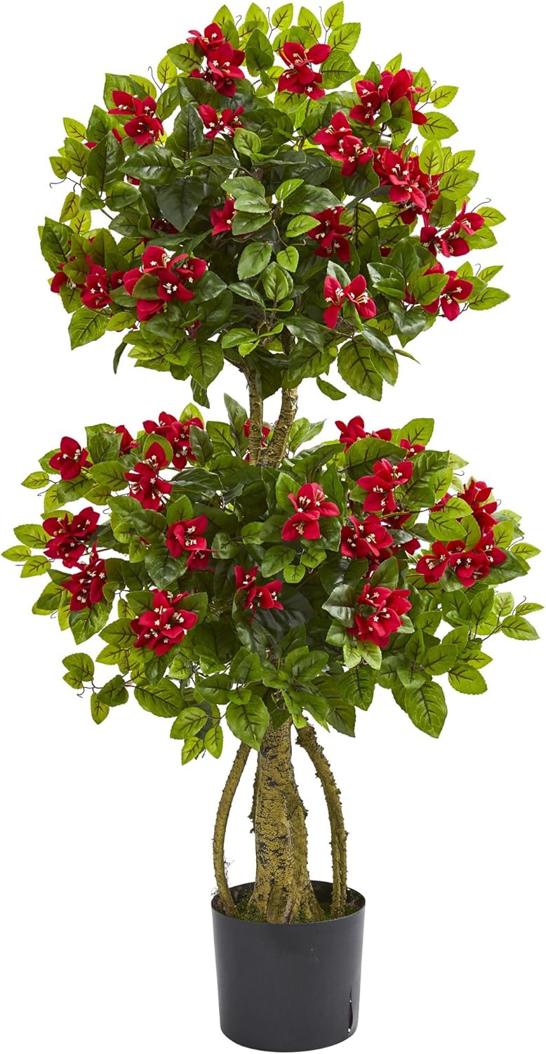 Nearly Natural 4ft Double Bougainvillea Artificial Topiary Tree