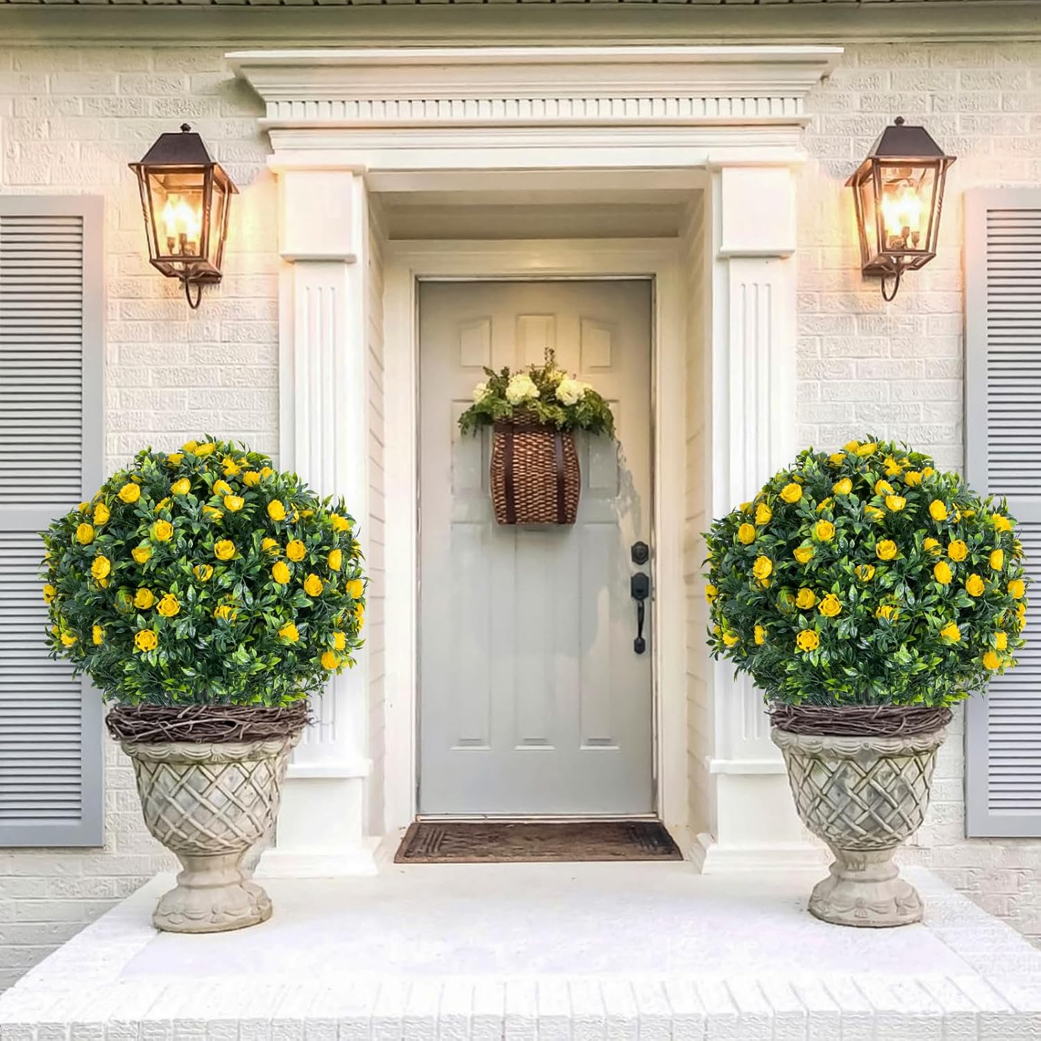 GarveeHome 236 Inch Artificial Topiary Set of 2 with Ground Spikes