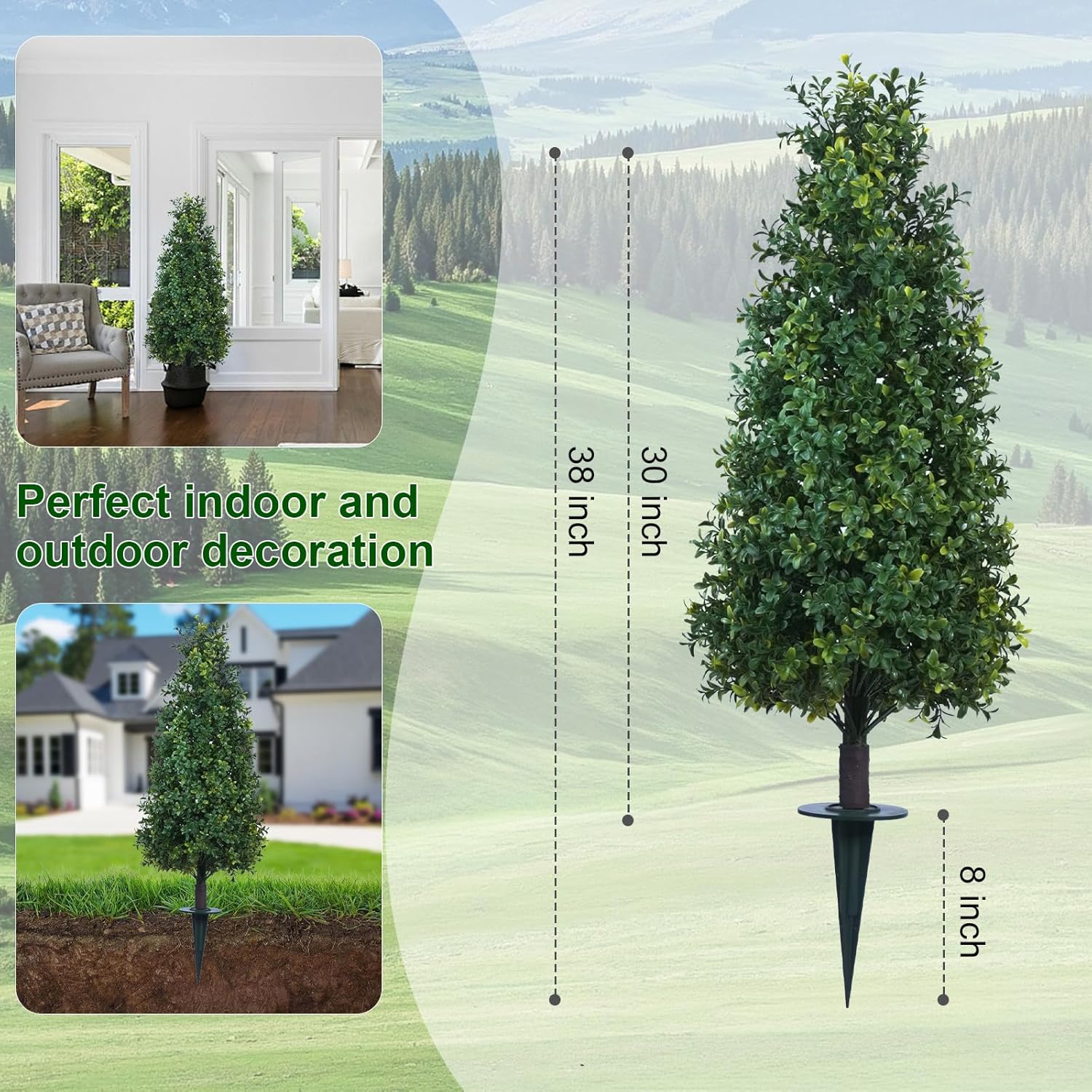 Howngyesimu 3FT Artificial Boxwood Topiary Balls 2 Pack UV Resistant