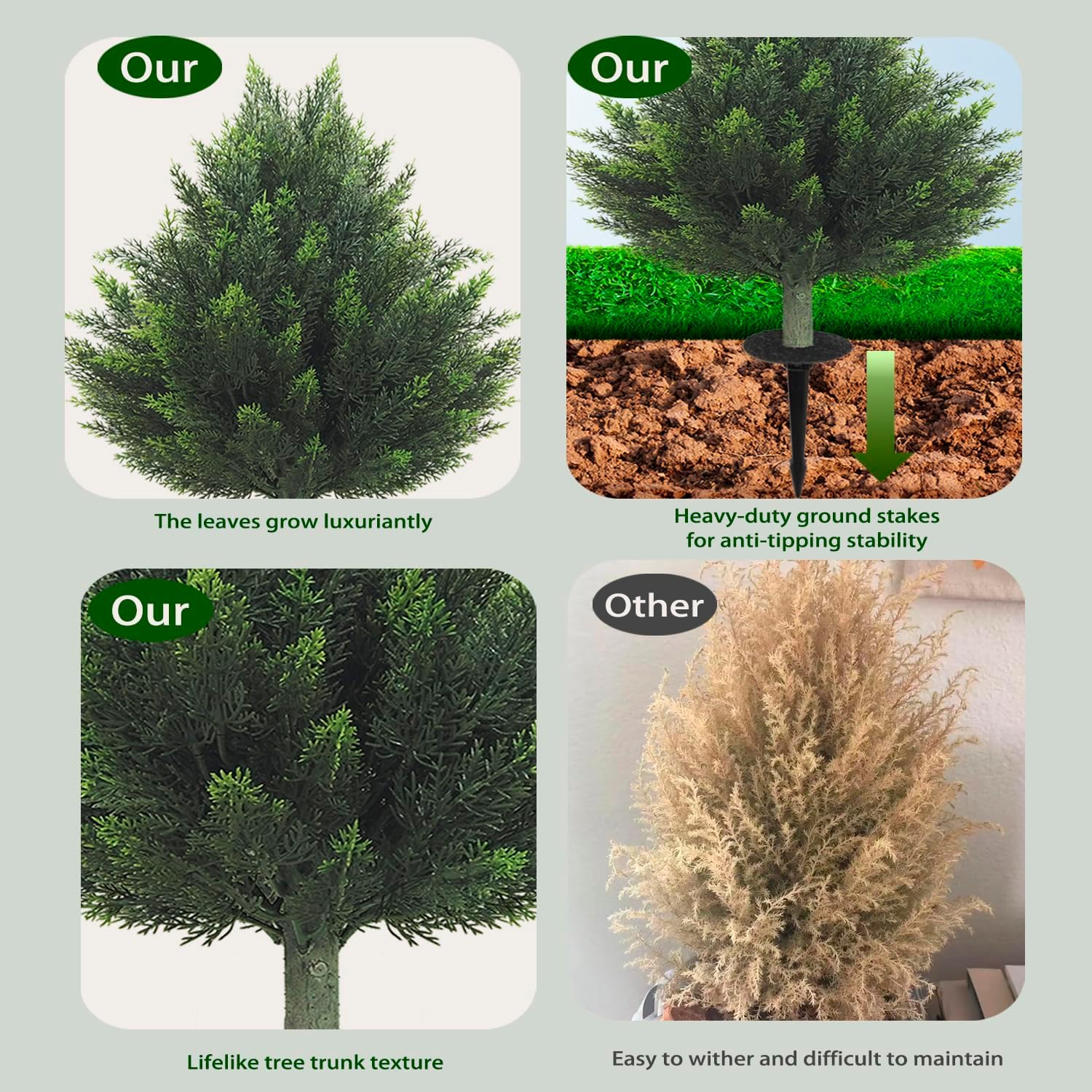 Rs Ceder Artificial Topiary Cedar Tree 32 Inch 2 Pack