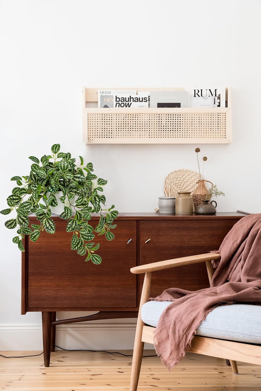 Briful Faux Watermelon Peperomia Artificial Plant for Home Office