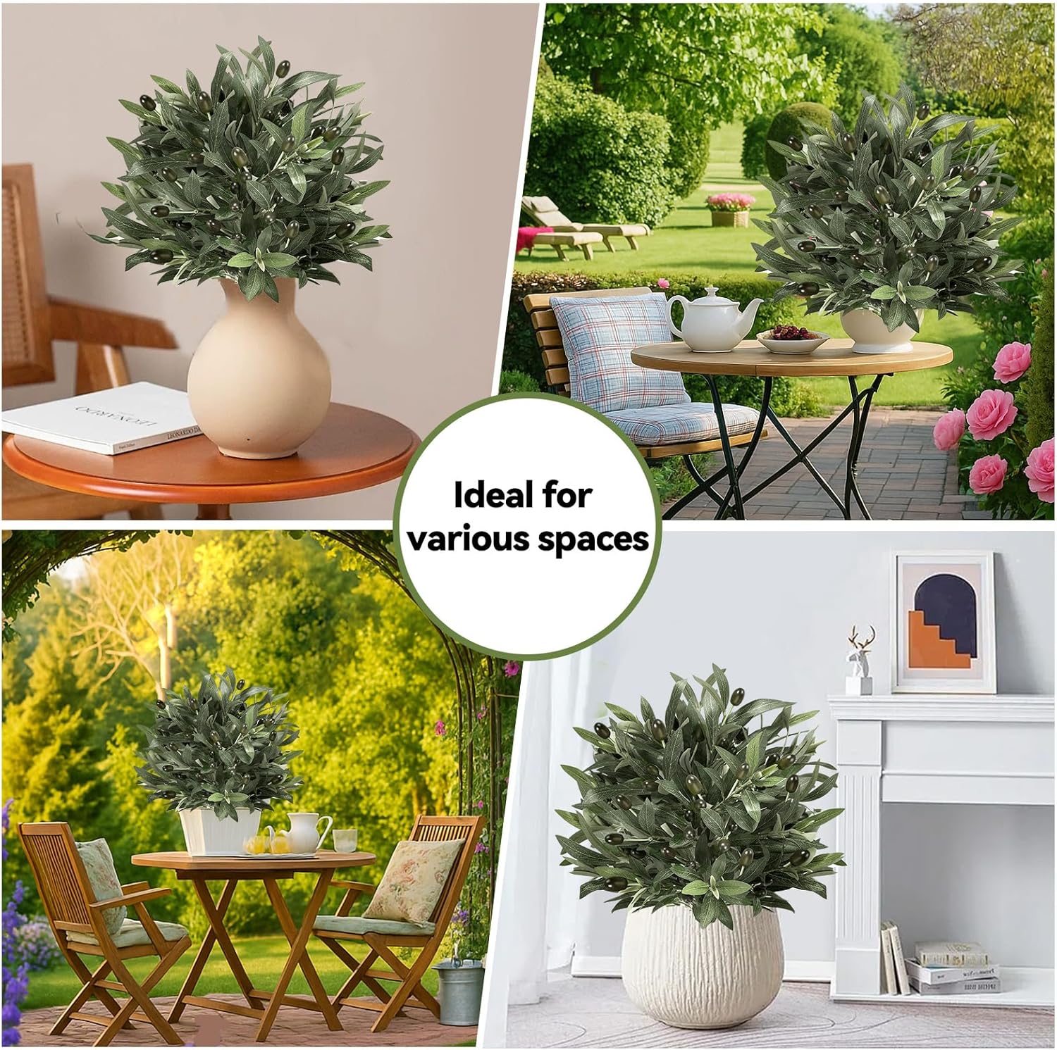 Artificial Olive Topiary Ball with Spike 2 Pack
