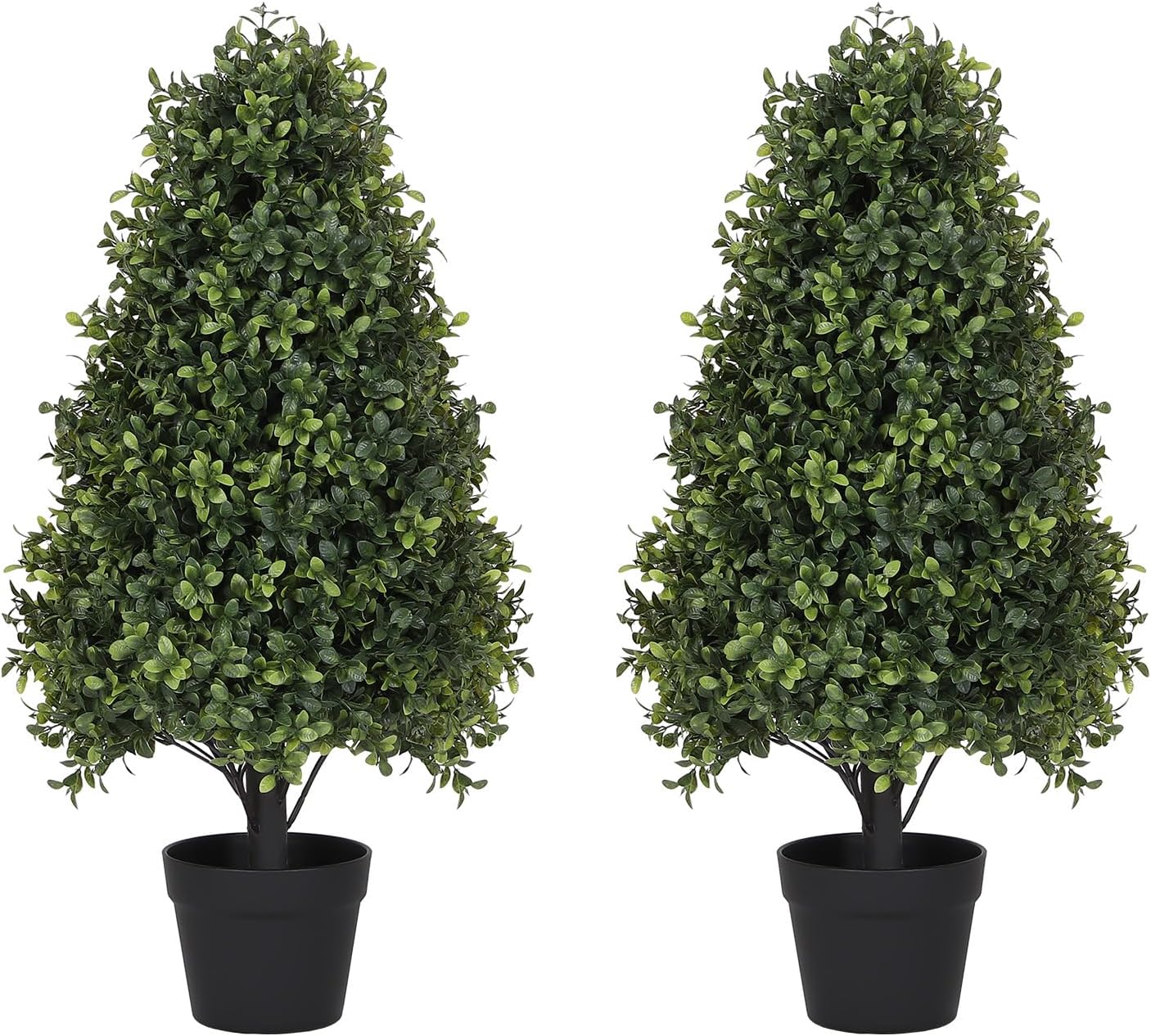 Azoco 30 Inch Artificial Boxwood Topiary Trees Set of 2