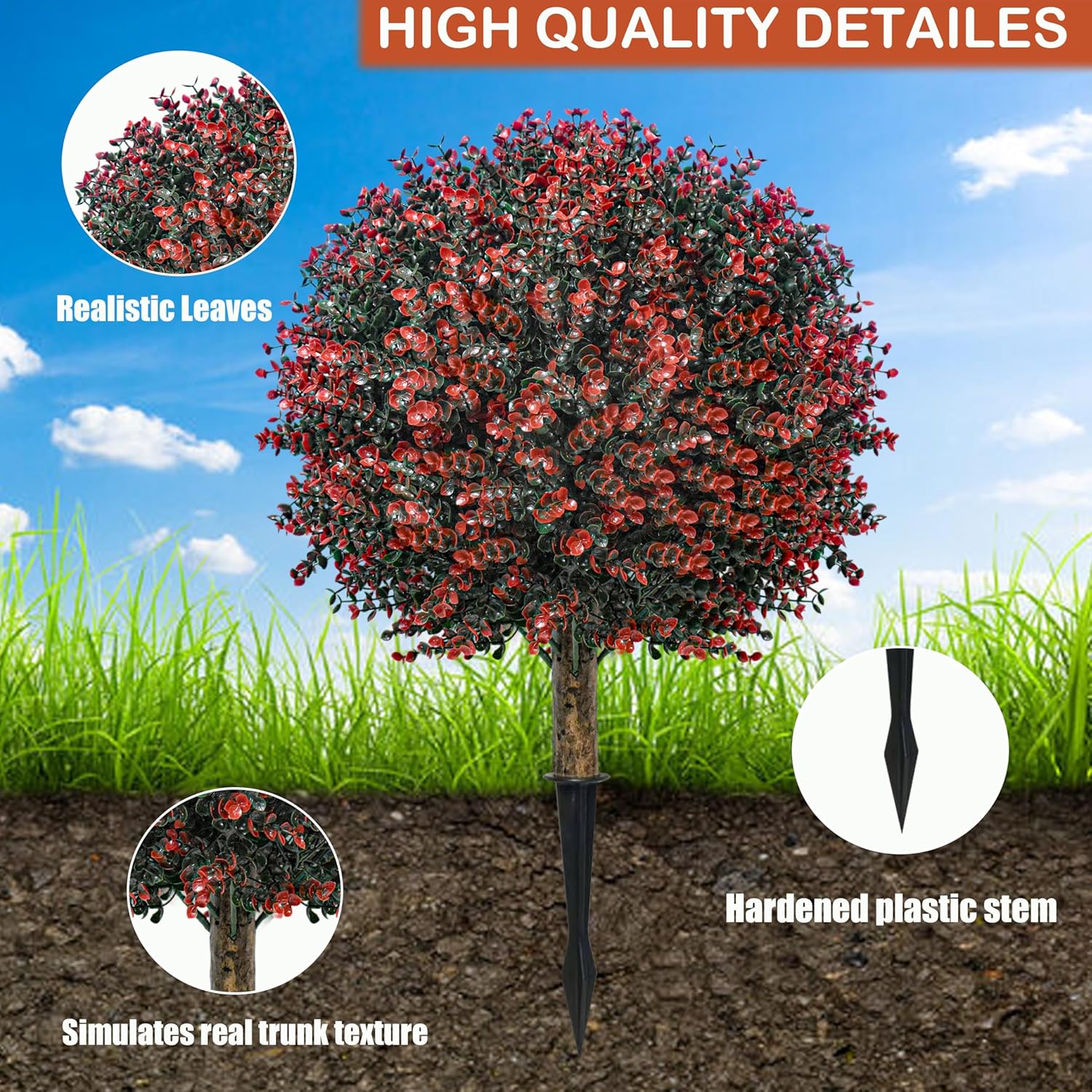 Ronyila Artificial Boxwood Topiary Ball Tree Set of 2