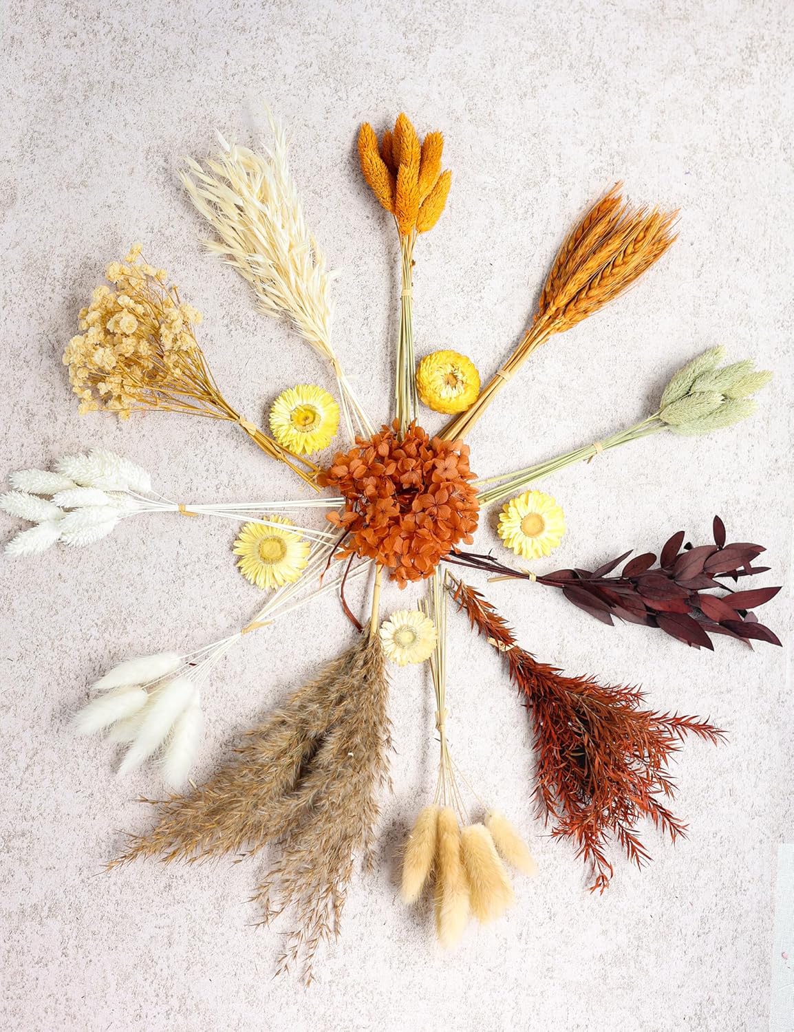 DIY Dried Flower Set with Twine Orange