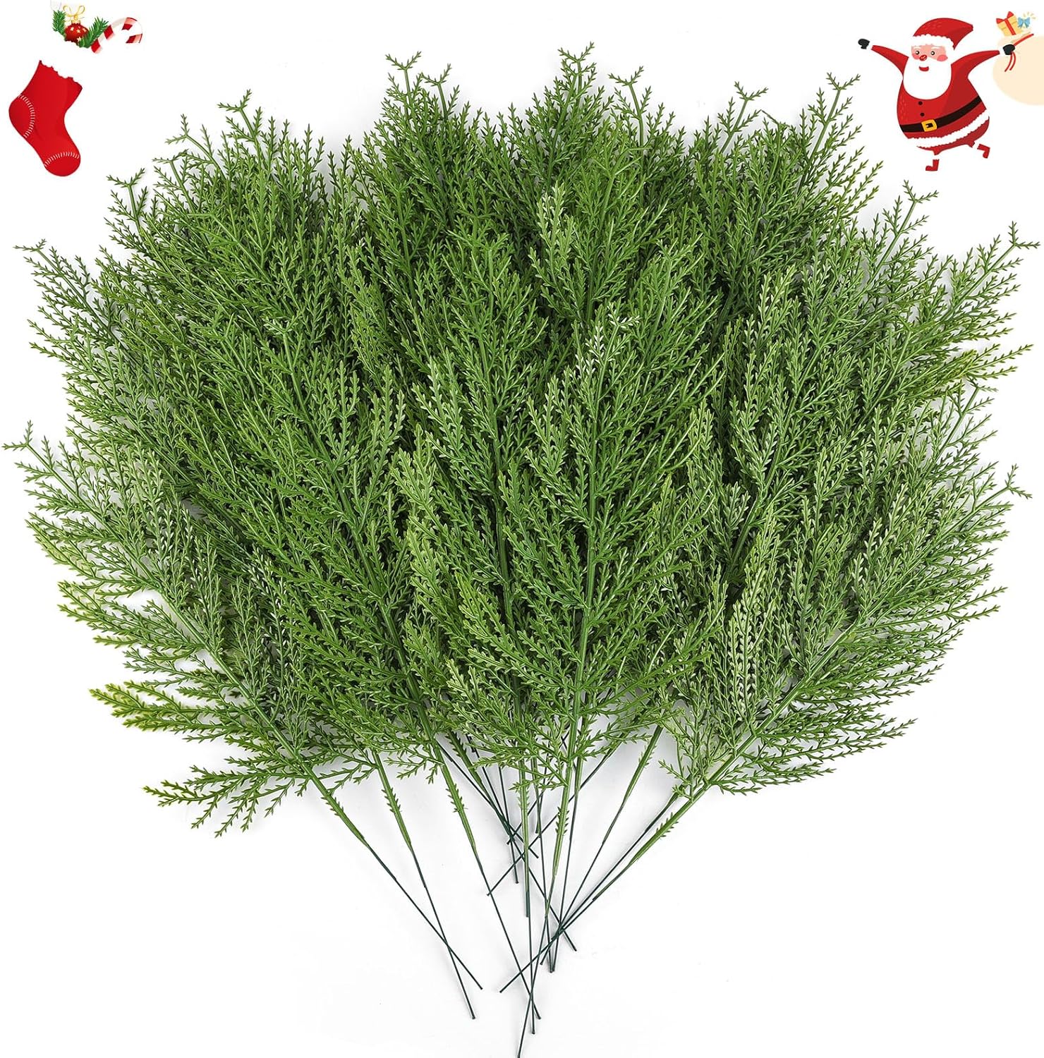 Hananona 40 Pcs Artificial Pine Sprigs Faux Greenery Decor