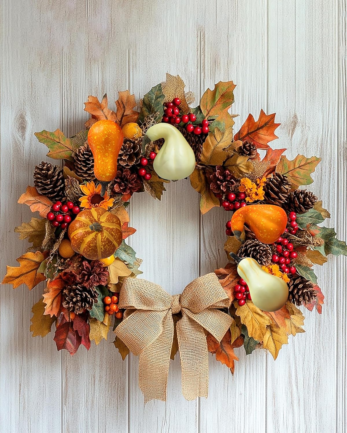 18PCS Artificial Fall Pumpkins Decor Set