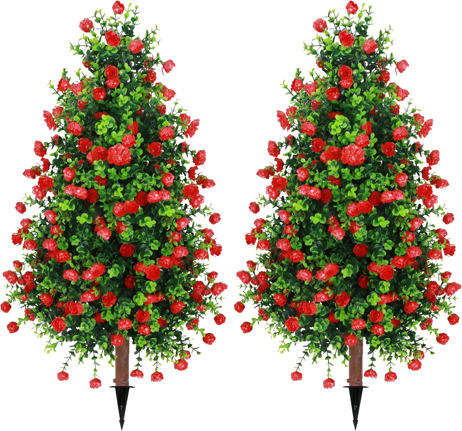 Sunnyglade 2 Pack 275 Inch Artificial Rose Topiary Trees