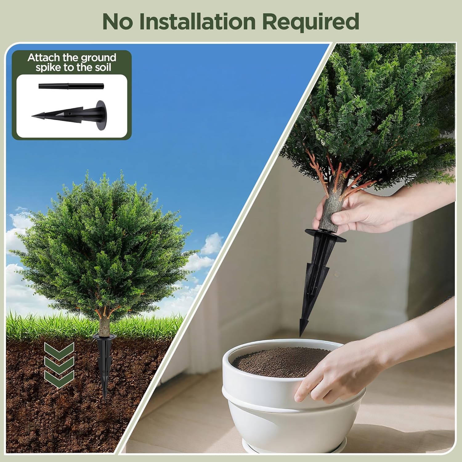 Bietrun Artificial Cypress Topiary 2 Pack