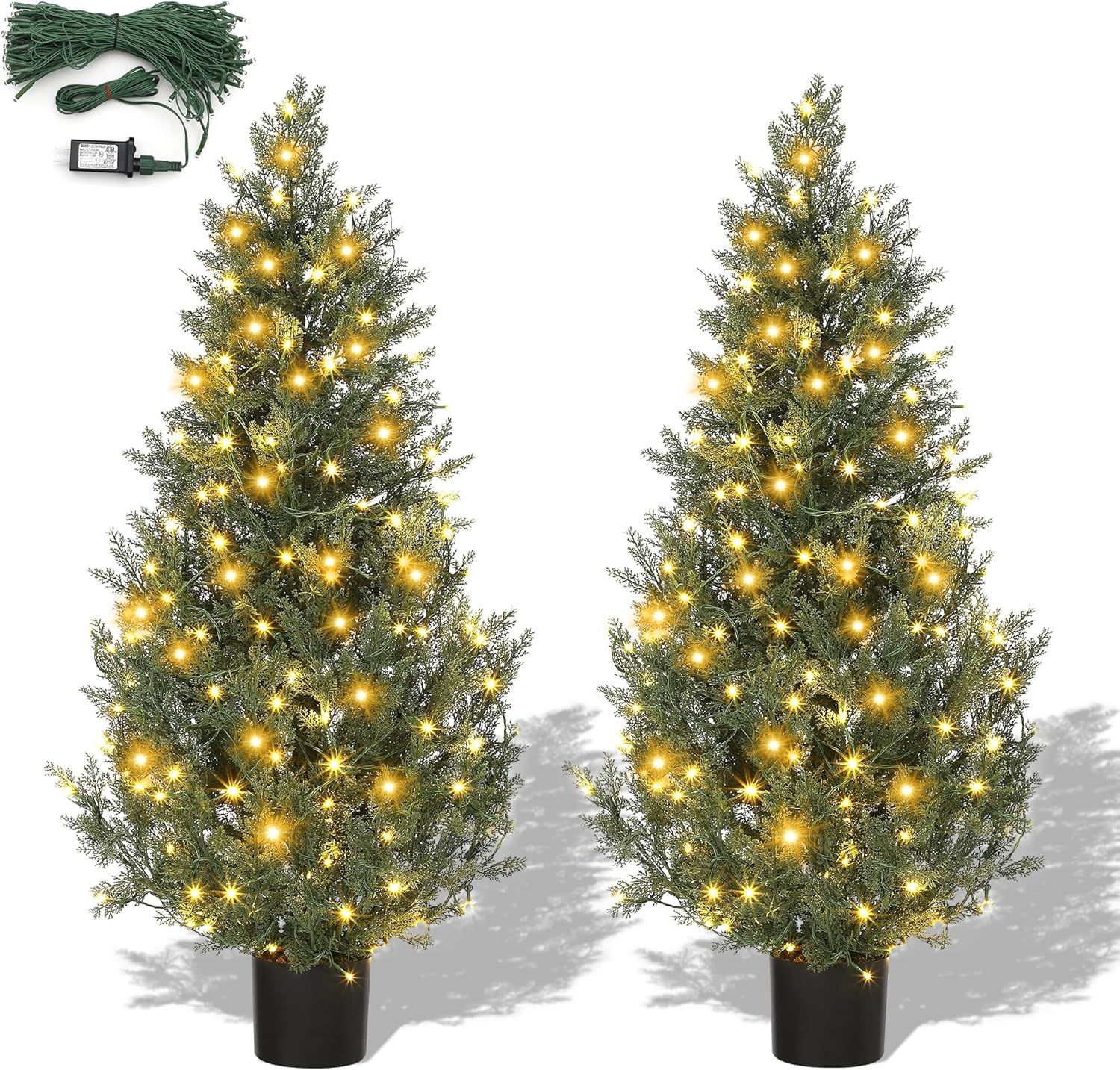 4FT Artificial Cedar Tree with 100 LED Lights and 8 Modes Remote Control