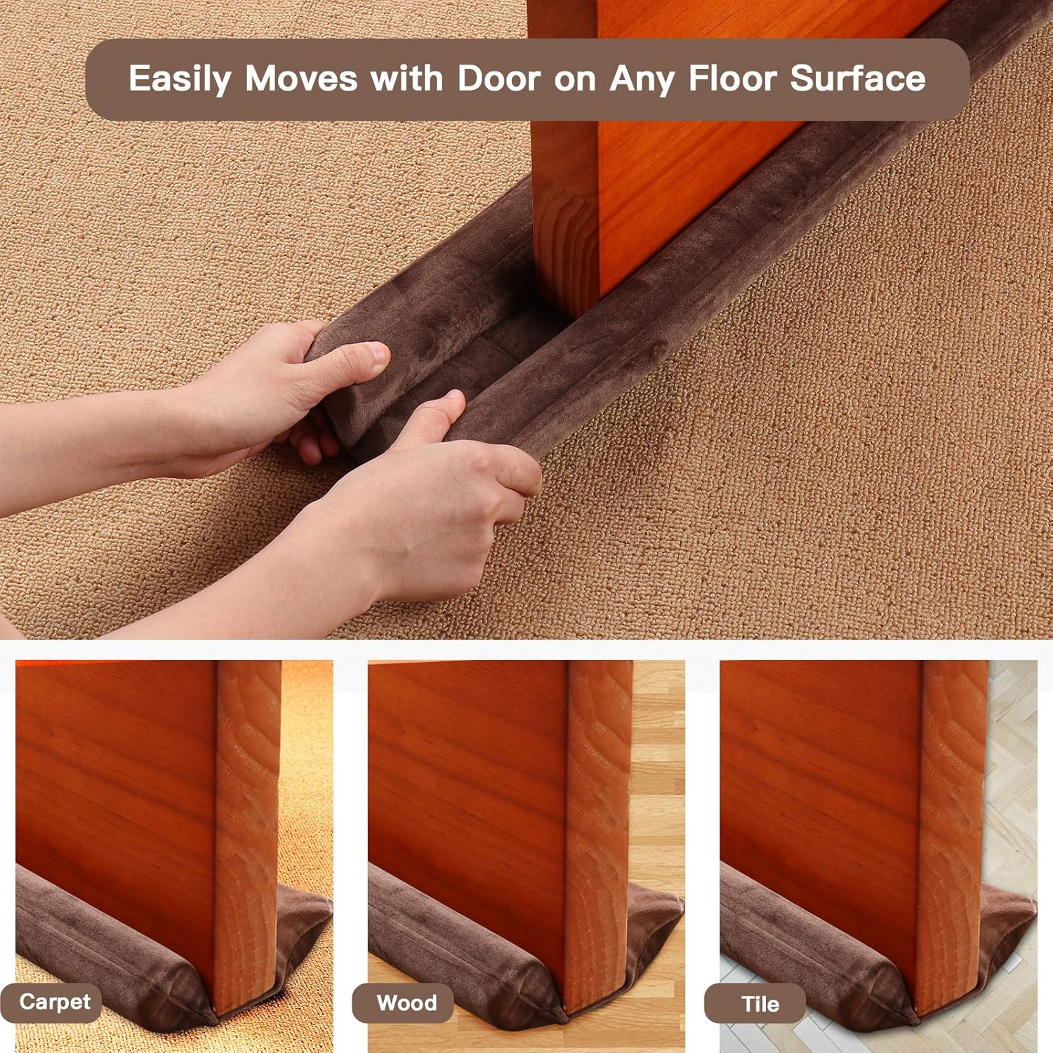 GDHOMM Door Draft Stopper 30-36 Inch Adjustable