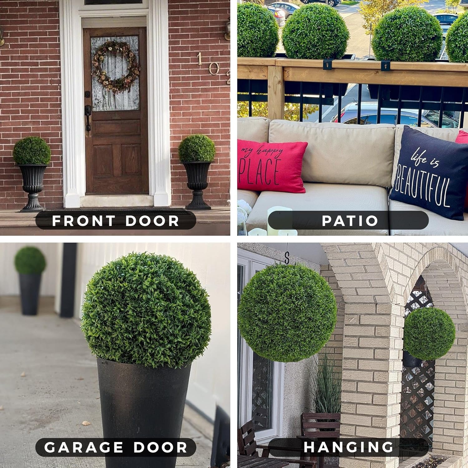 365 Curb Appeal Set of 2 Large Topiary Balls