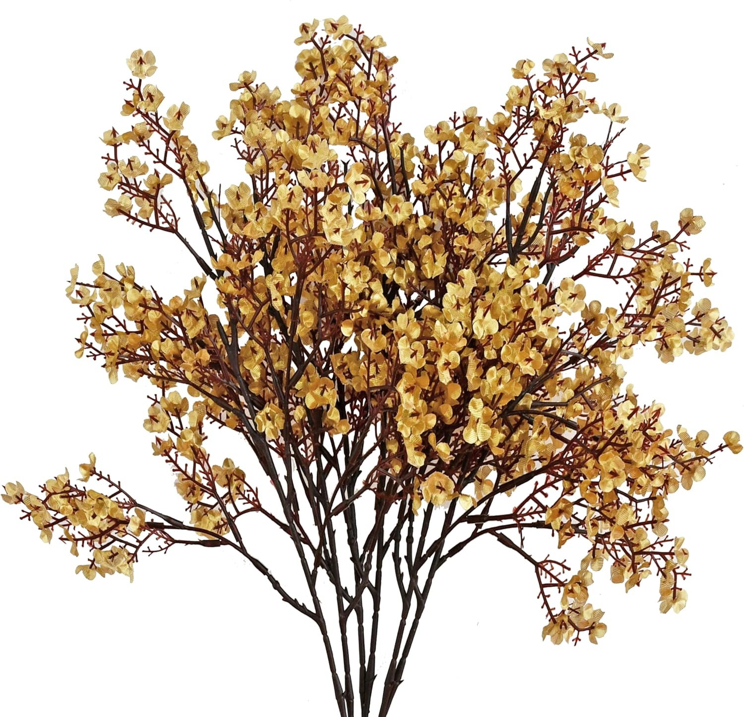 Mandys Gold Artificial Babys Breath Flowers 6 Bundles