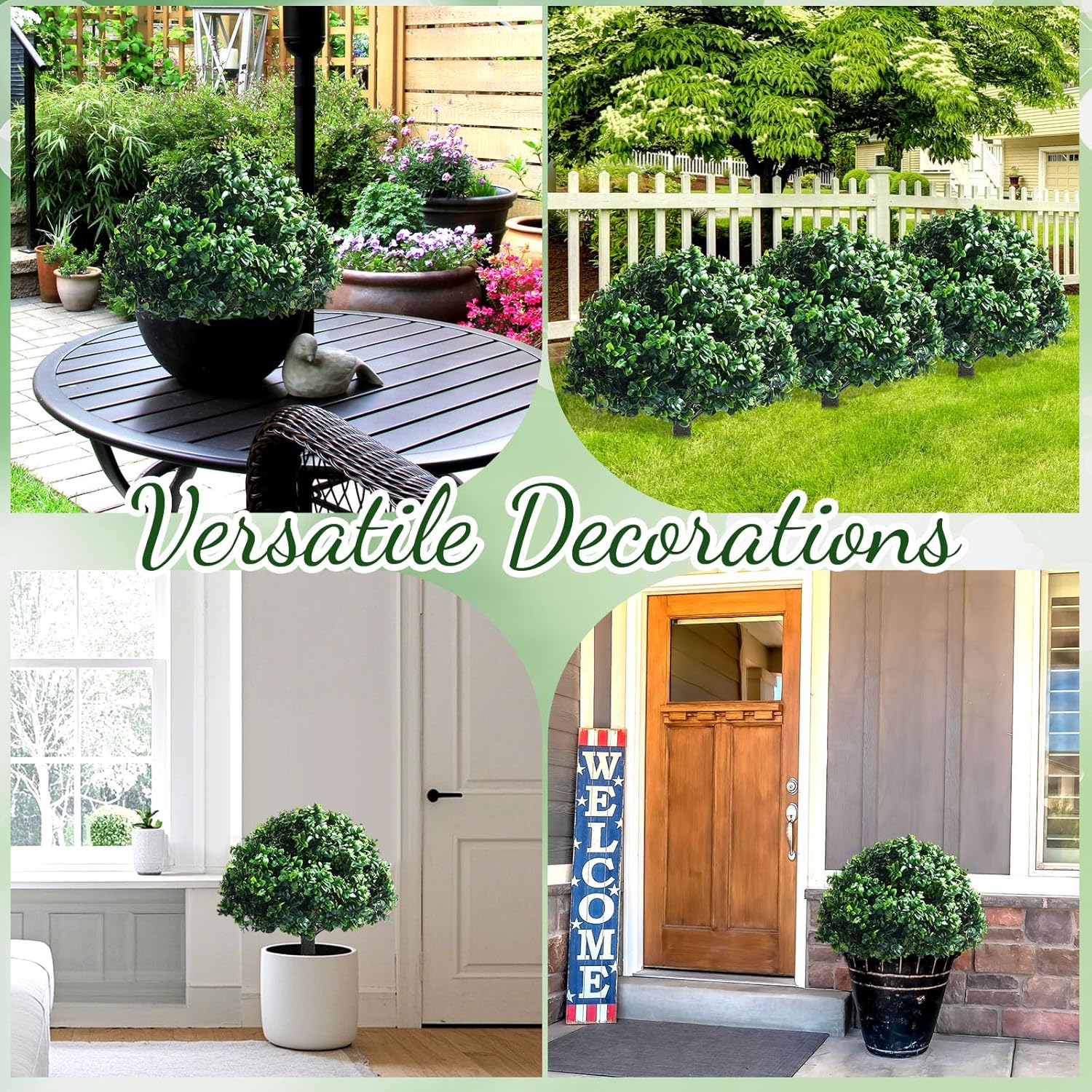 Set of 2 Artificial Topiary Balls with Spikes
