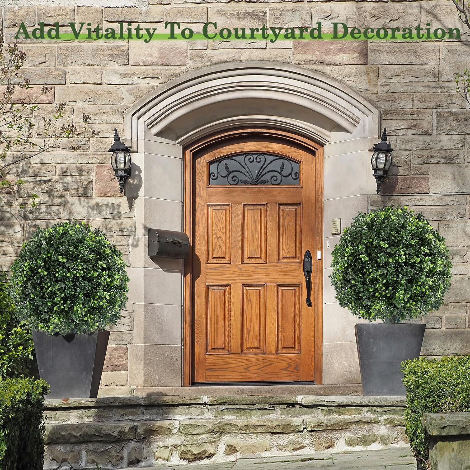 16 Artificial Boxwood Topiary Trees 2 Pack