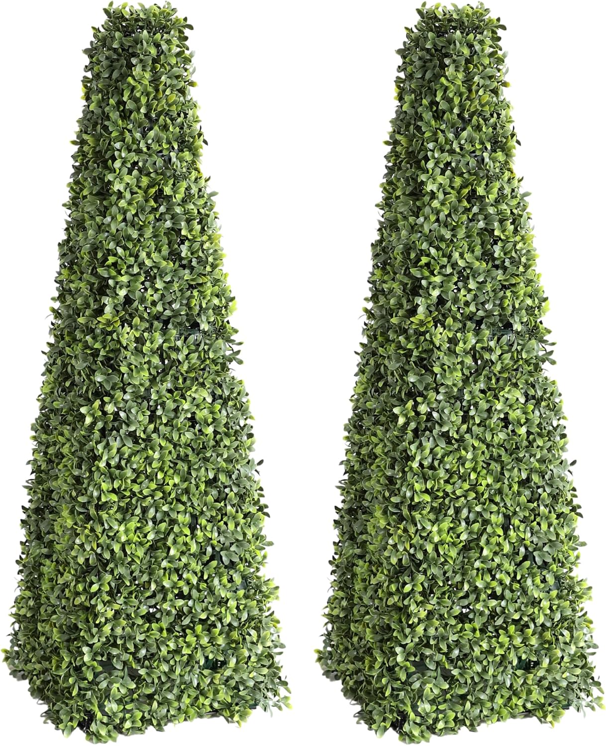 31 Inch Artificial Boxwood Triangular Topiary Set of 2