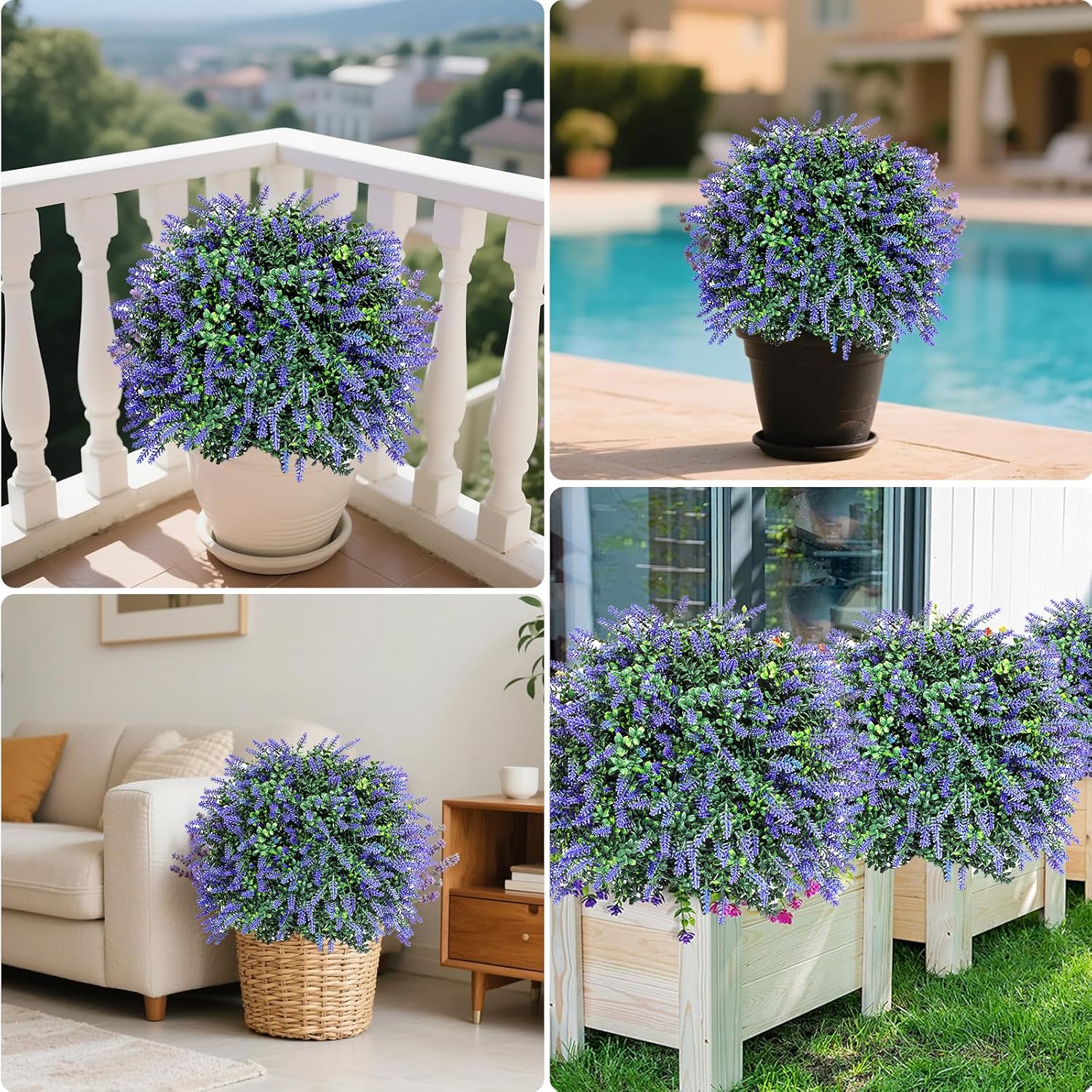 216 Inch Artificial Lavender Topiary Trees Set of 2