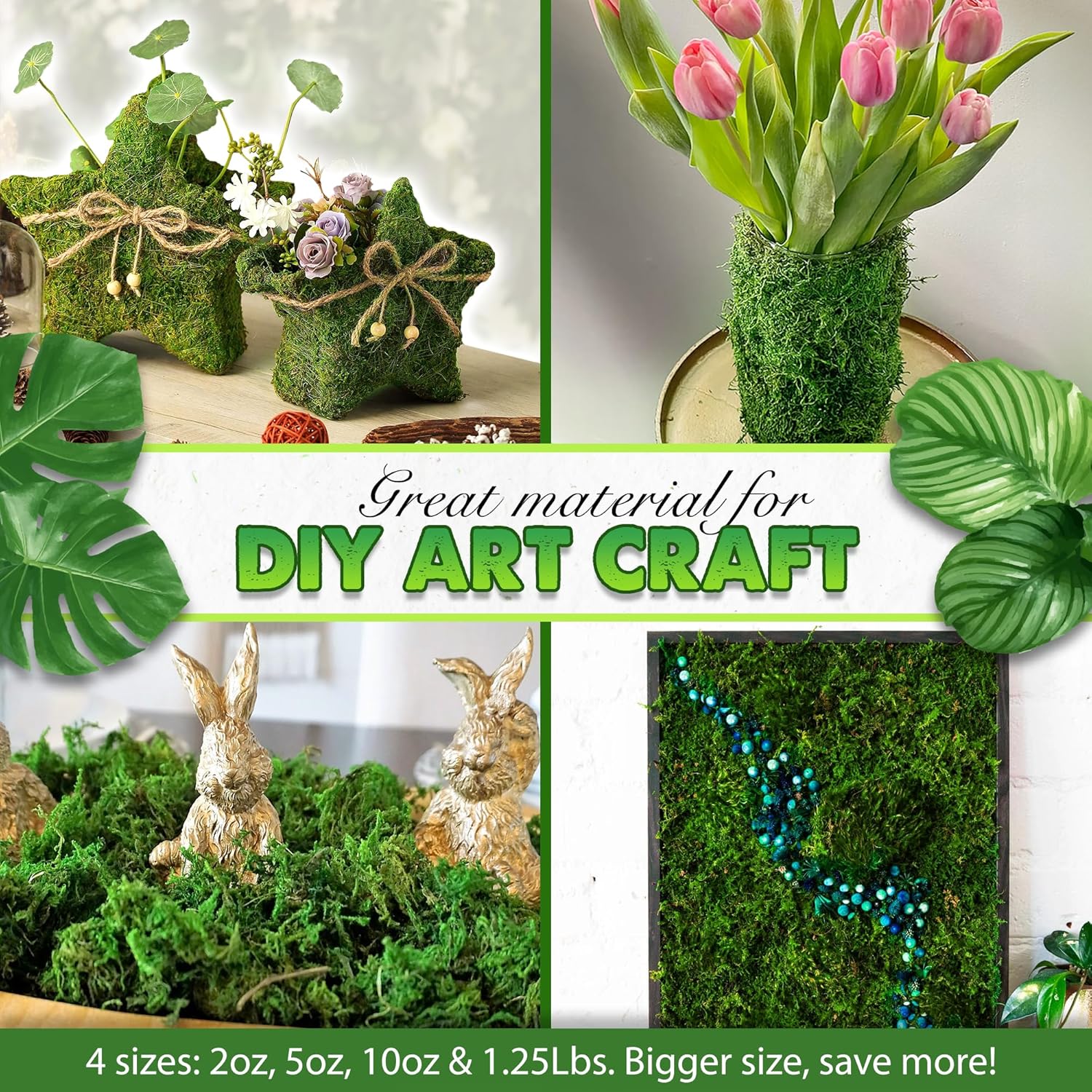 Duspro Upgraded Green Moss for Crafts and Decor