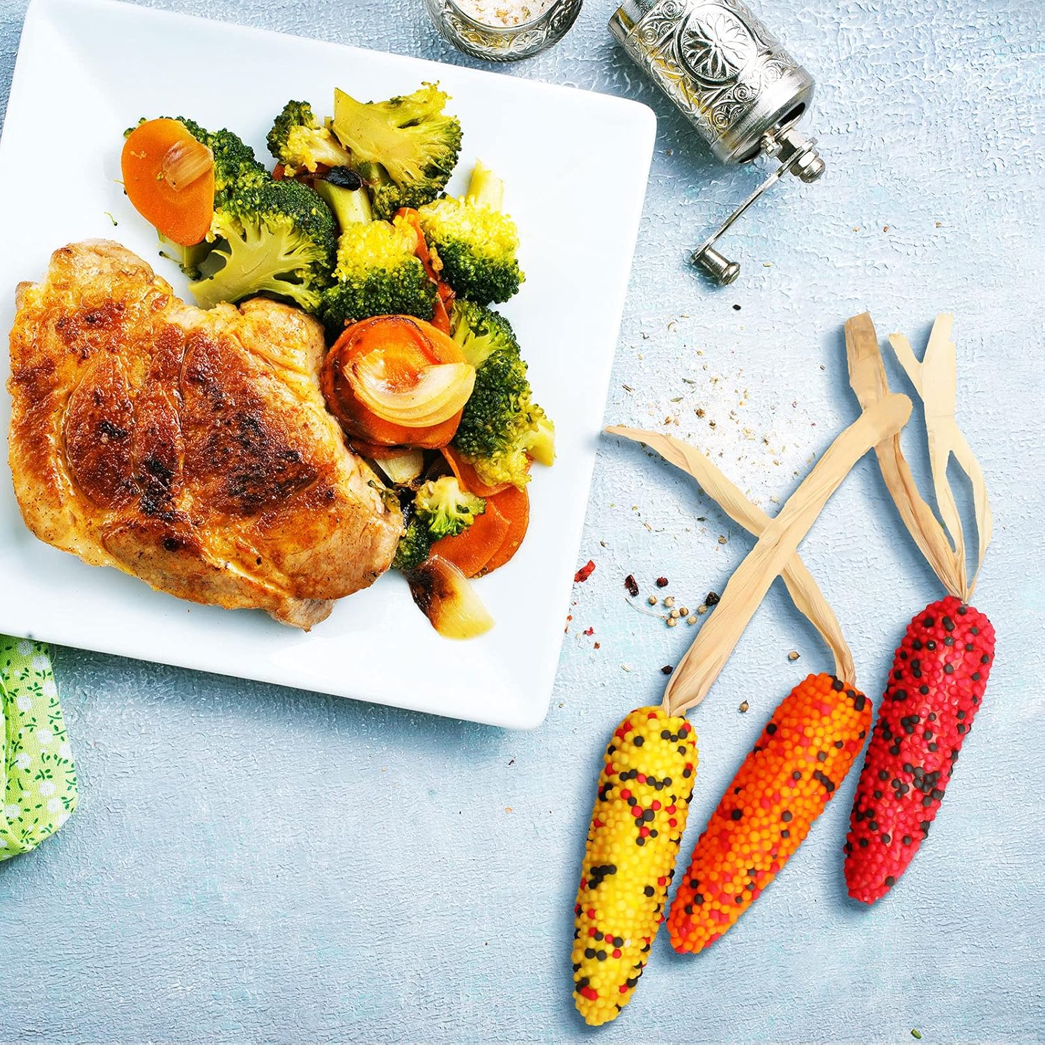 9 Piece Thanksgiving Fake Corn Decor Set 3 Styles