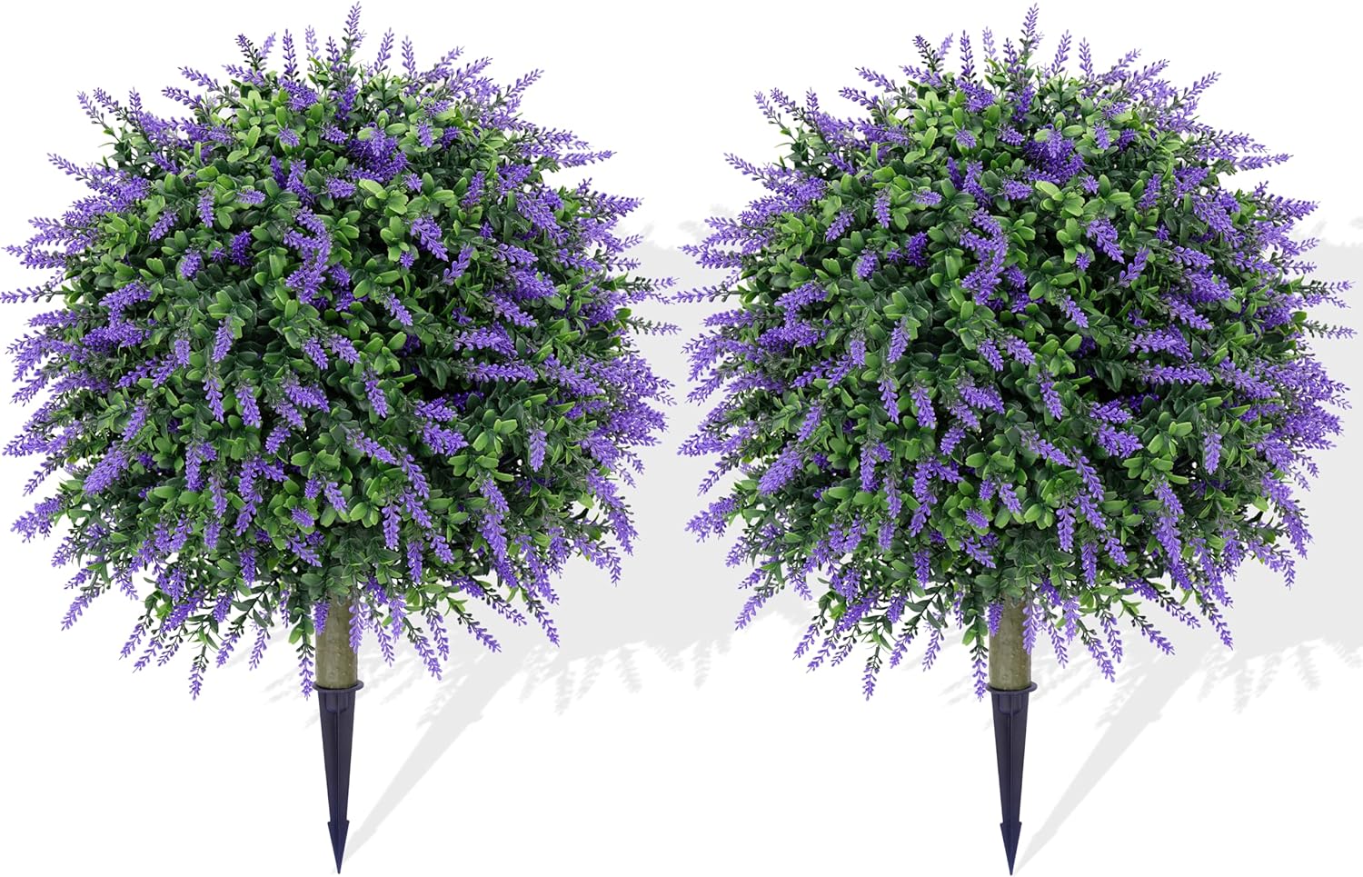 Artificial Lavender Topiary Ball Trees Set of 2 24 Inch
